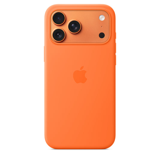 Coque en silicone avec MagSafe pour iPhone 17 Pro Max - Orange