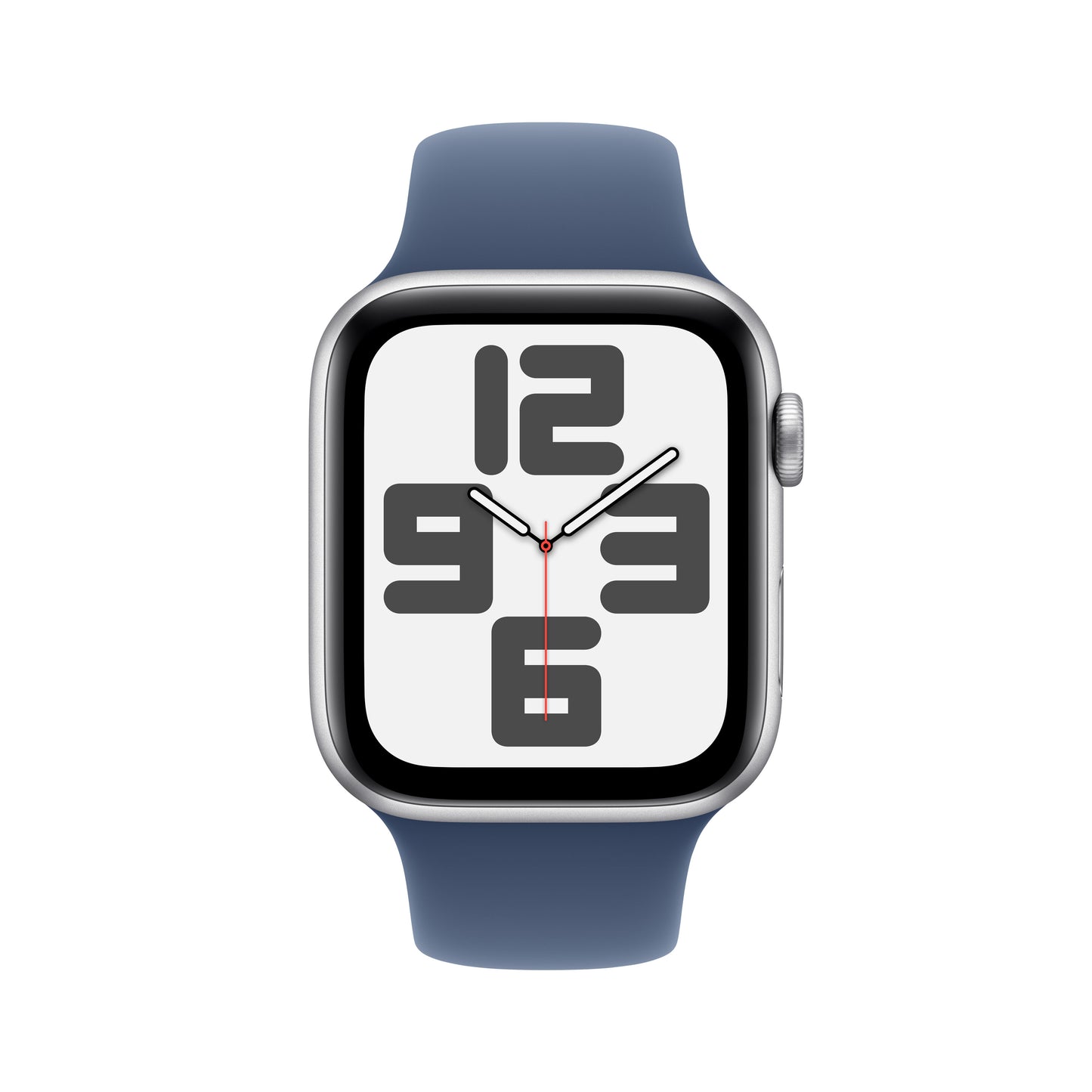 Apple Watch SE (2ème gén) • 44mm Argent • Bracelet Sport Denim S/M