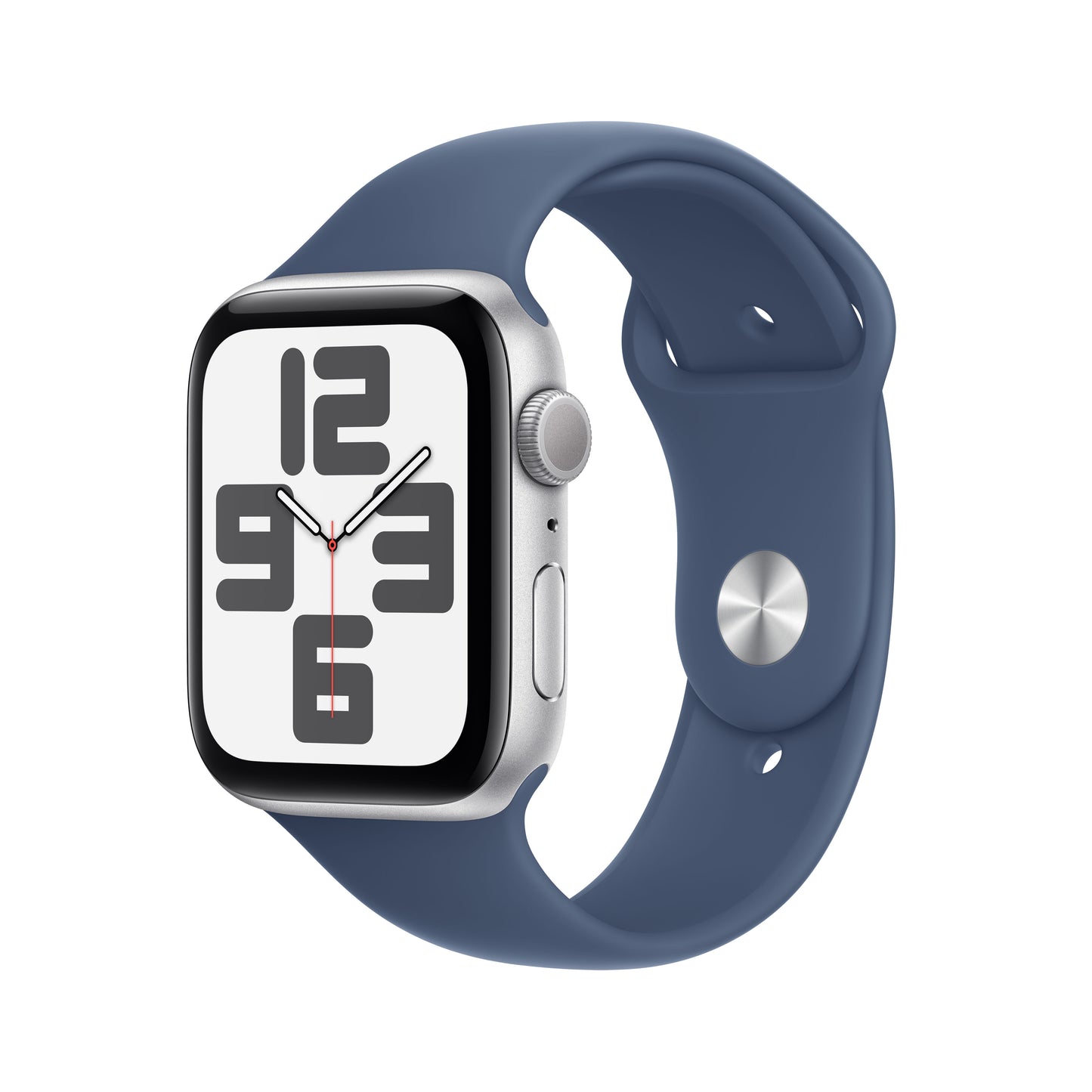 Apple Watch SE (2ème gén) • 44mm Argent • Bracelet Sport Denim S/M