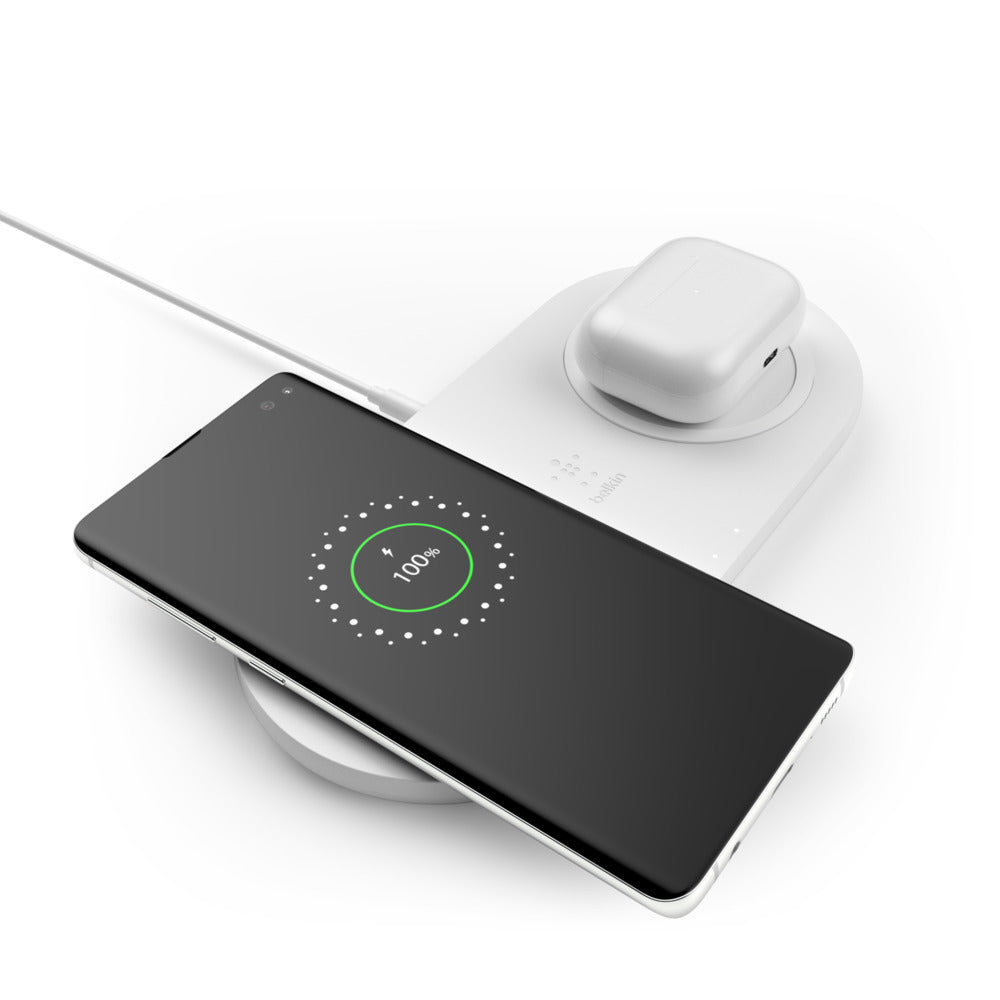 Belkin Dual Wireless Charging Pads 2x10W • Blanc