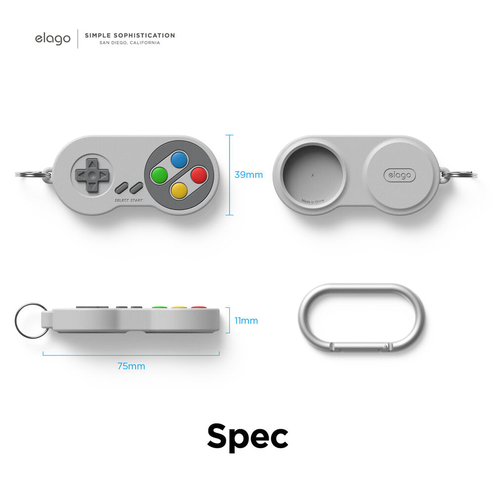 ELAGO W5 • AirTag Coque Retrogaming • Gris