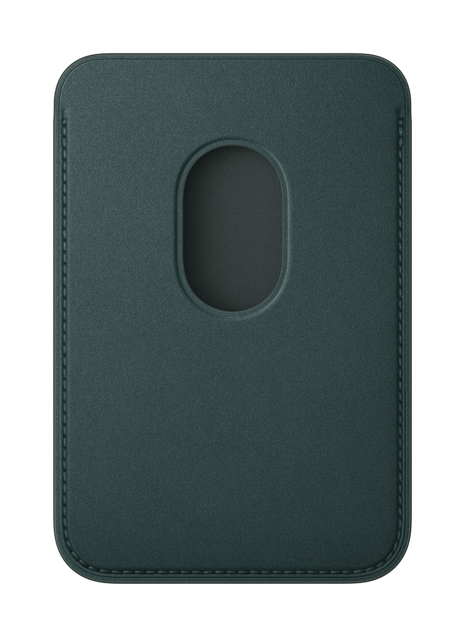 Apple • Porte‑cartes en tissage fin pour iPhone avec MagSafe • Vert Foncé
