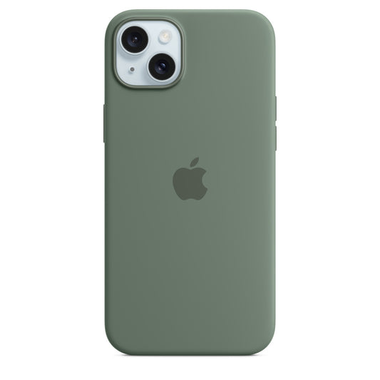 Apple • Coque en silicone avec MagSafe pour iPhone 15 Plus • Cyprès
