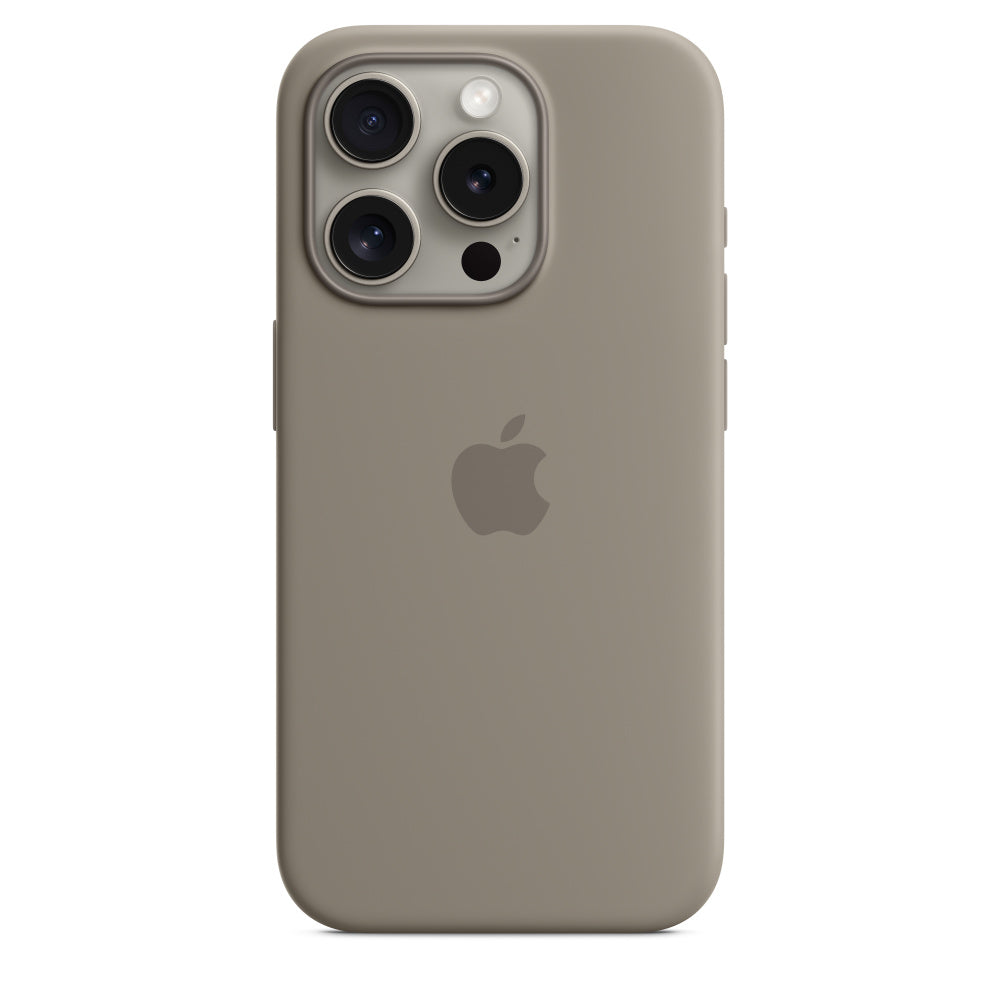 Apple • Coque en silicone avec MagSafe pour iPhone 15 Pro • Argile