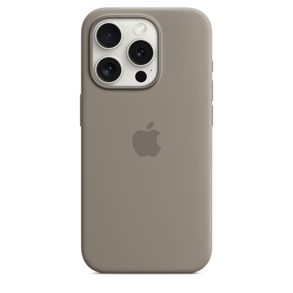 Apple • Coque en silicone avec MagSafe pour iPhone 15 Pro • Argile