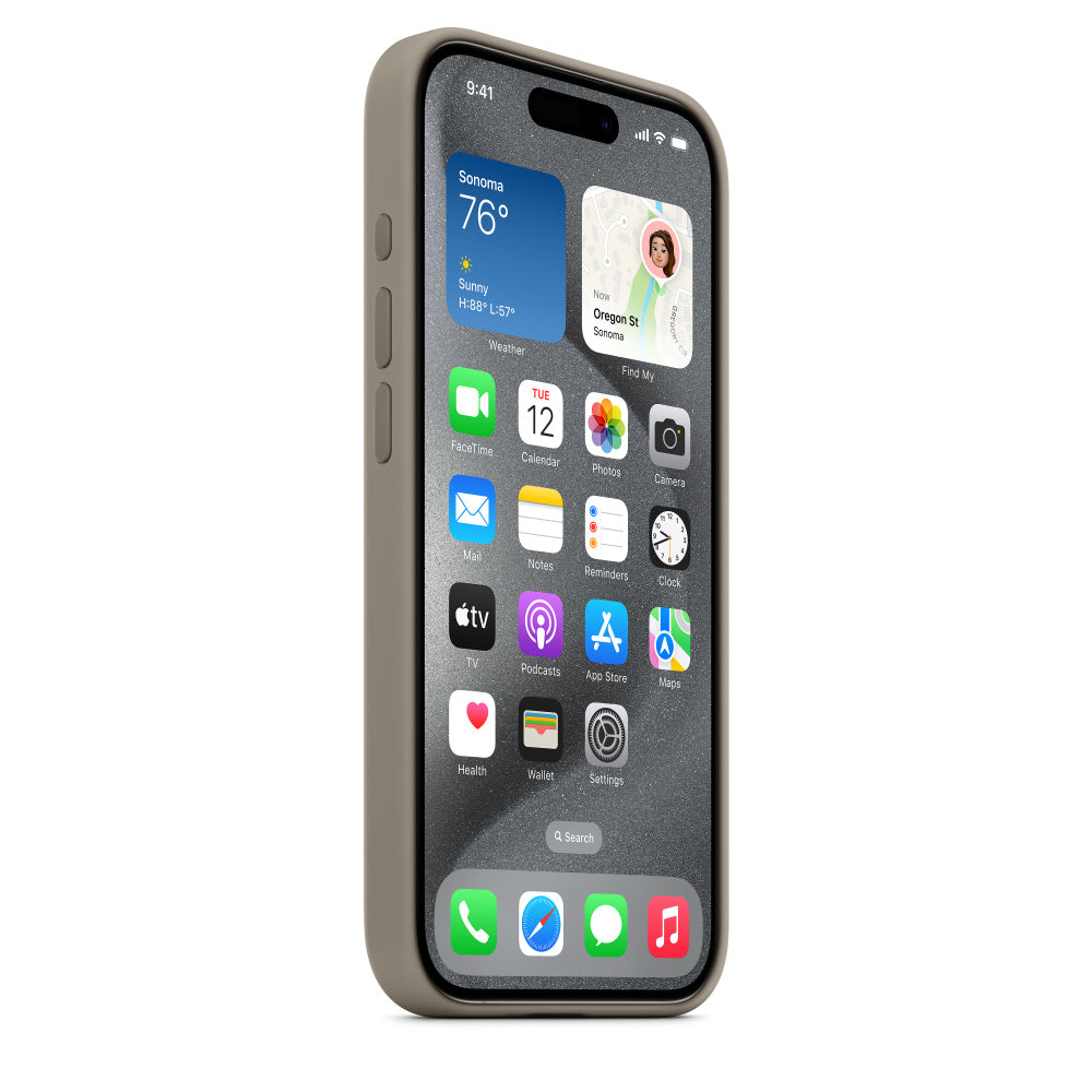 Apple • Coque en silicone avec MagSafe pour iPhone 15 Pro • Argile