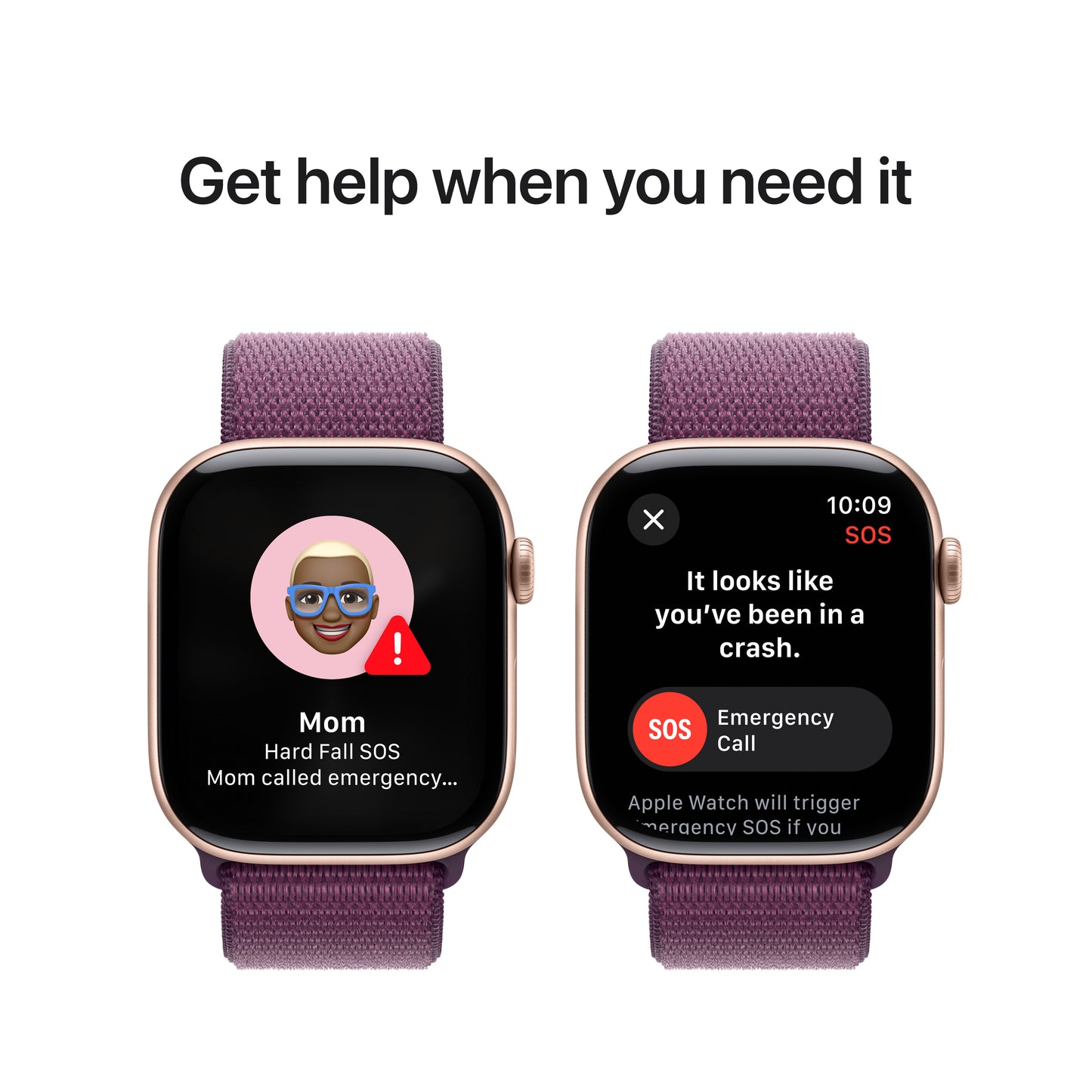 Apple Watch Series 10 • 46mm Or Rose • Boucle Sport Prune