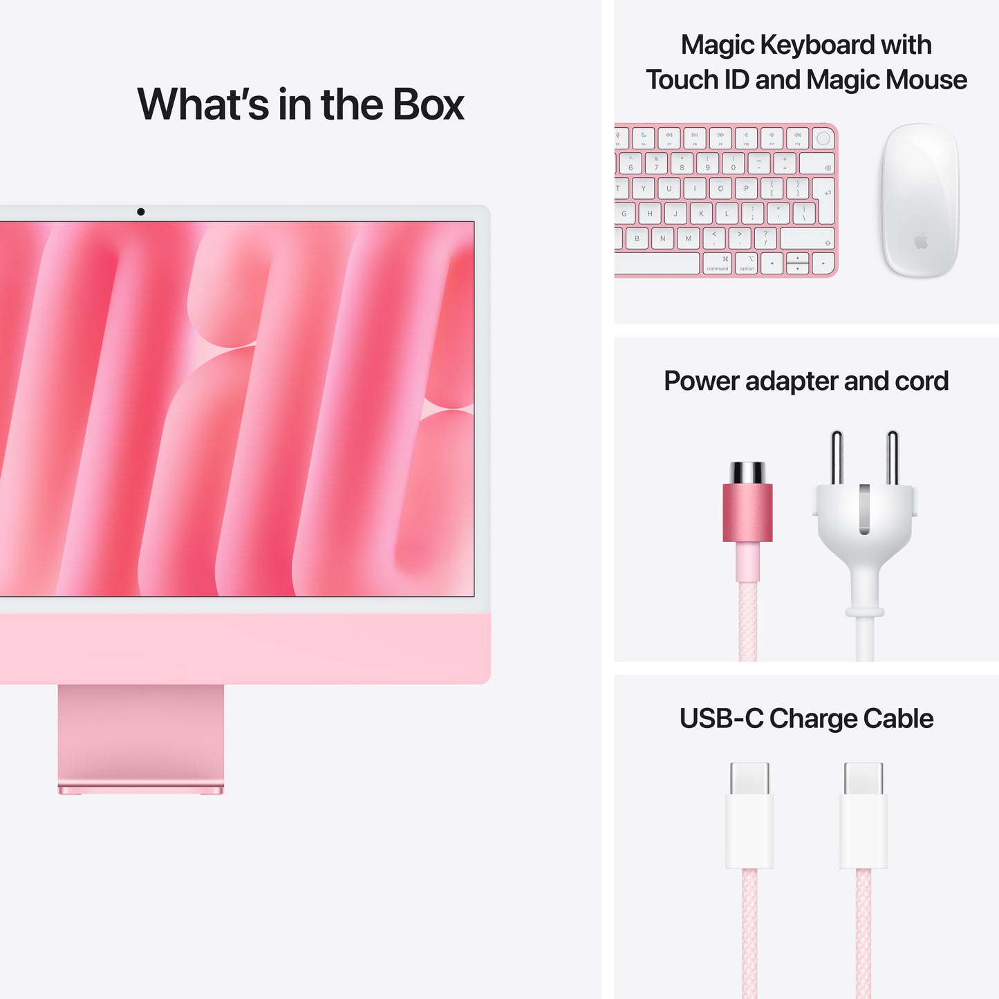 iMac 24" M4 10C/16GB/512GB/GPU10C/Gbit • Suisse-Français • Touch ID • Rose