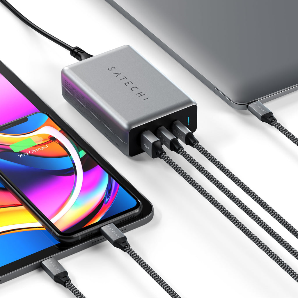 Satechi • 100 W USB‑C PD Compact GaN Charger • Gris