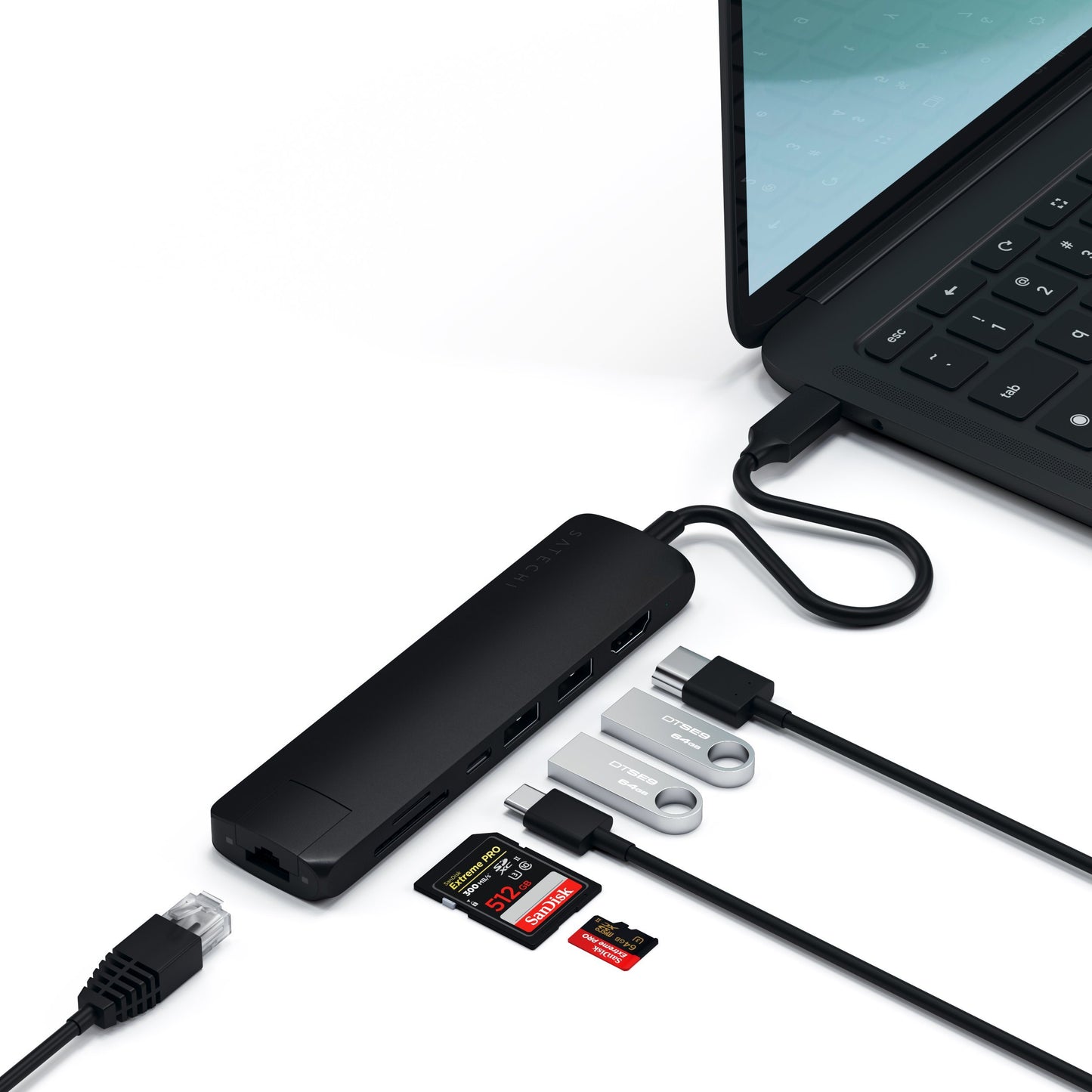 Satechi Hub Multiport USB-C pour Mac • Noir