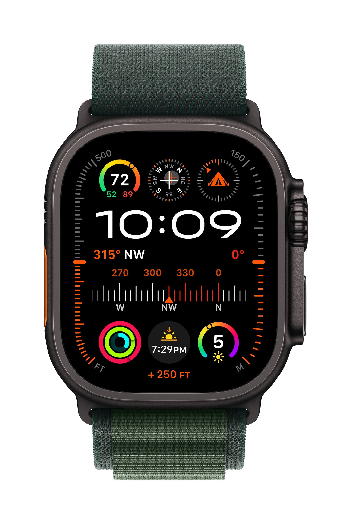 *OCCASION* Apple Watch Ultra 2 • Noir • 49 mm • Boucle Alpine Vert foncé • S