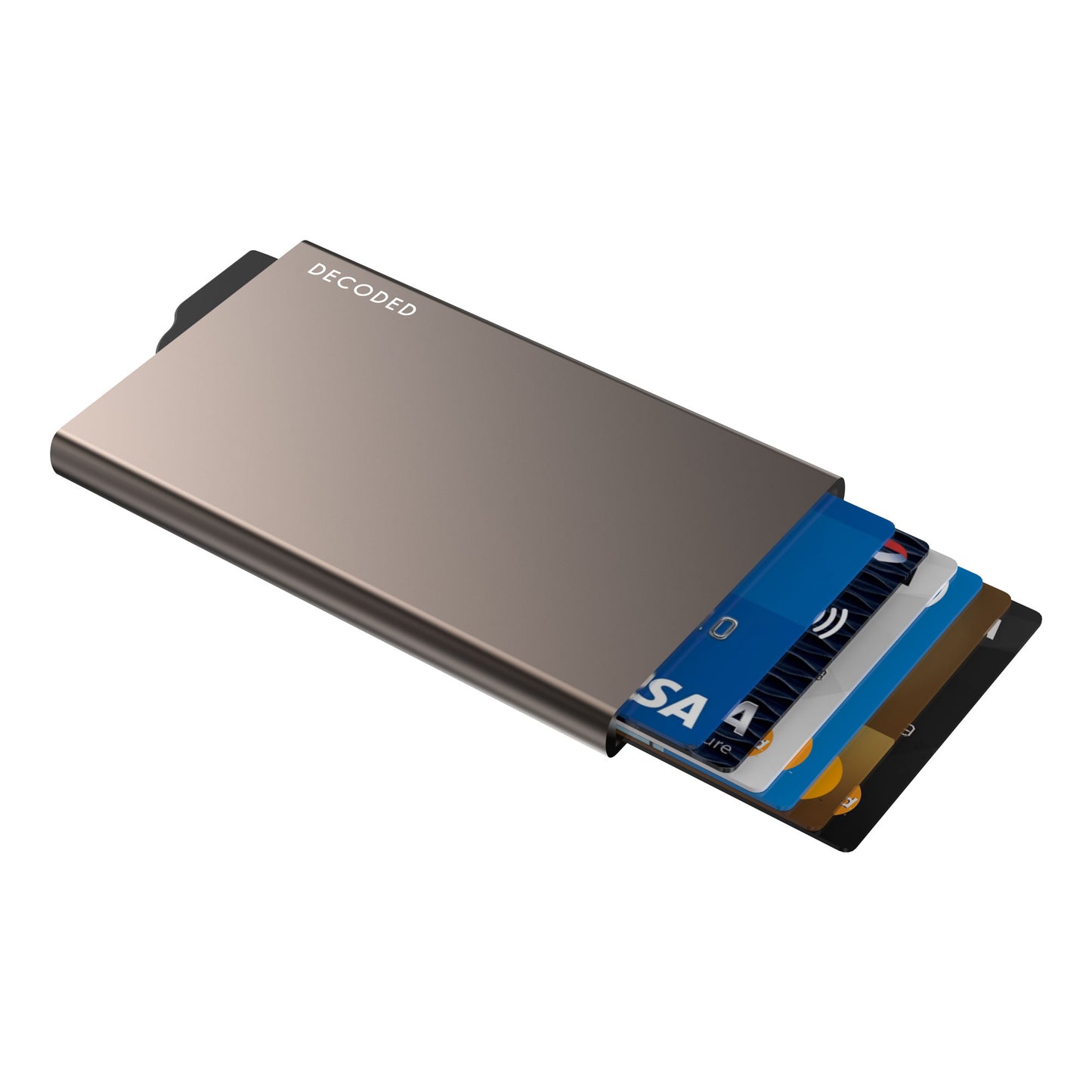 Decoded • Porte-cartes MagSafe • Aluminium • Or du desert
