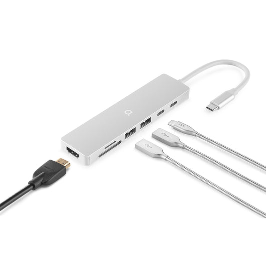 Lineheart • Stream Hub USB-C 7-en-1 pour MacBook Neo • Argent