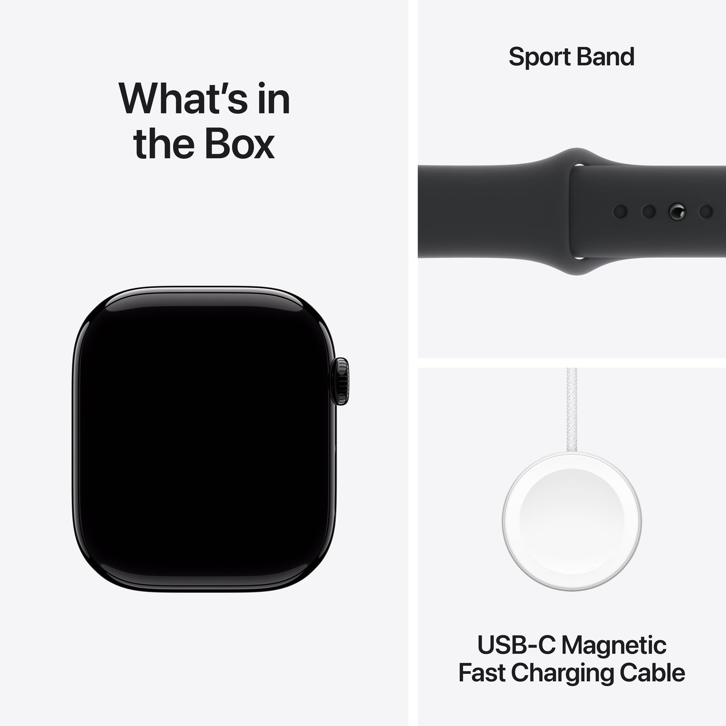 Apple Watch Series 10 • 46mm Noir de jais • Bracelet Sport Noir • S/M