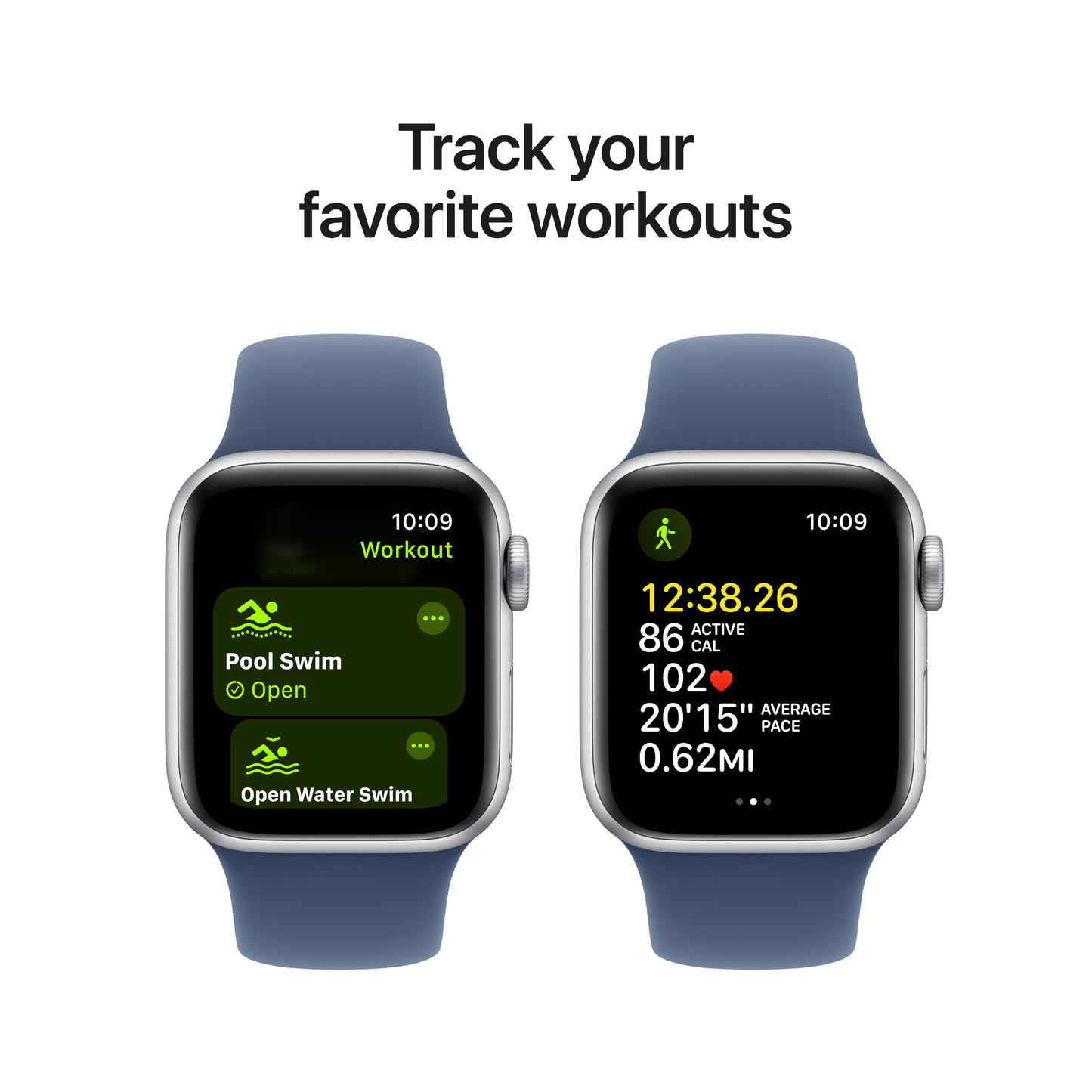 Apple Watch SE (2ème gén) • 40mm Argent • Bracelet Sport Denim M/L