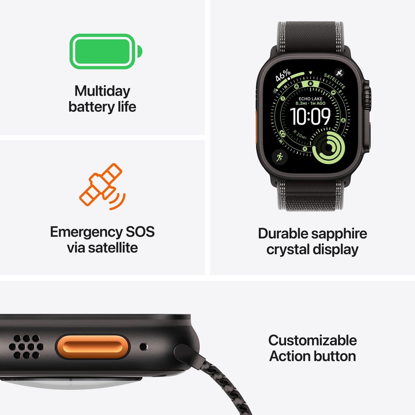 Apple • Apple Watch Ultra 3 • Titane naturel • Bracelet Milanais naturel (S)