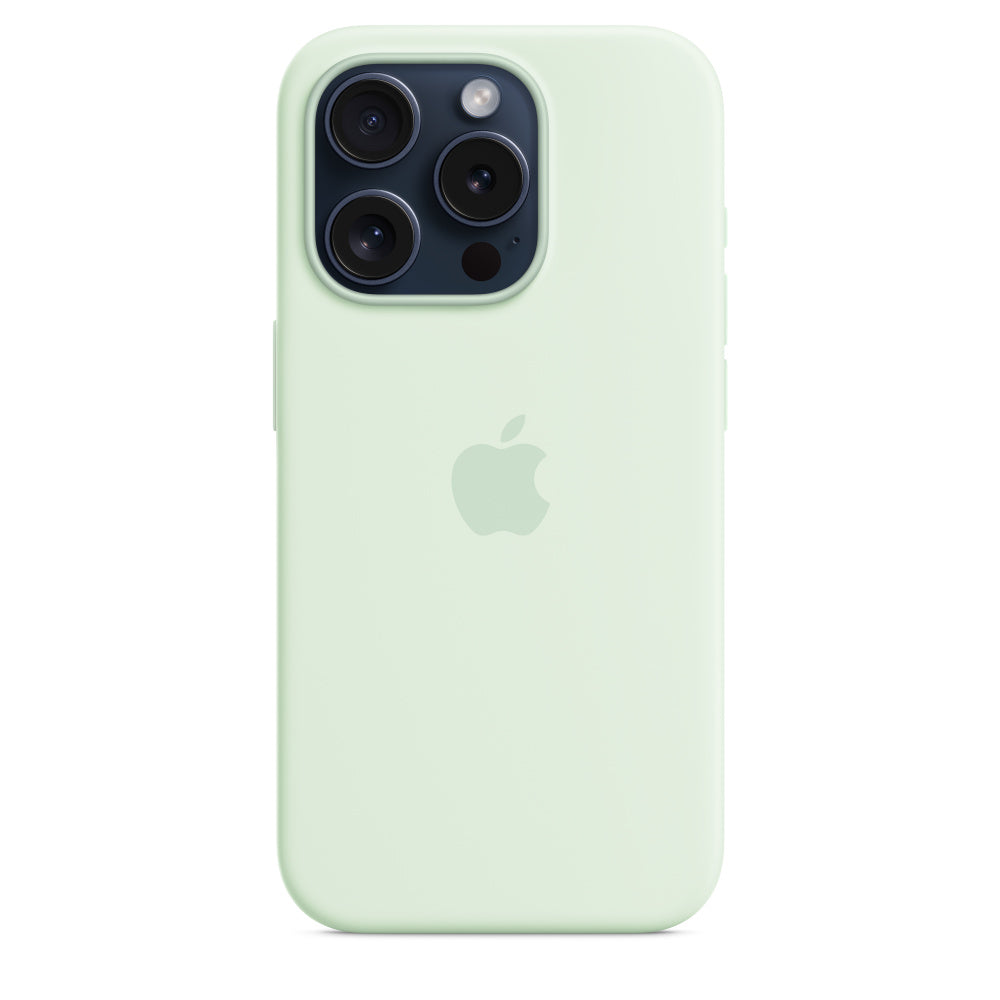 Apple • Coque en silicone avec MagSafe pour iPhone 15 Pro • Menthe Douce