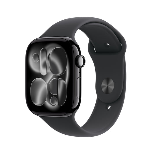 Apple • Apple Watch Series 11 • Noir de jais 46 mm • Bracelet Sport noir (M/L)