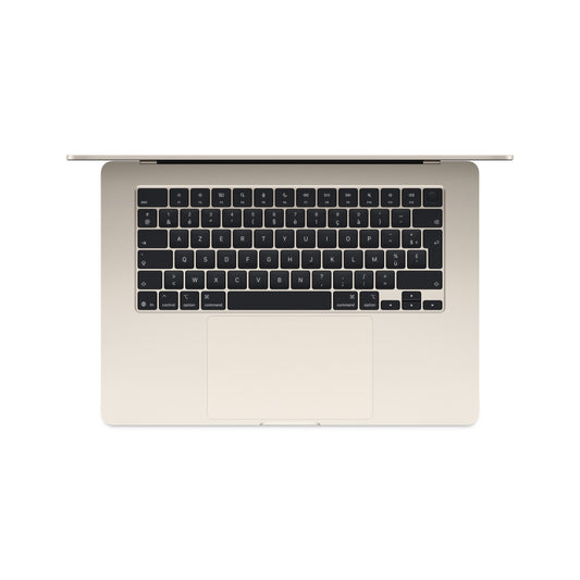 MacBook Air 15 pouces: Puce Apple M4 avec CPU 10 cœurs et GPU 10 cœurs, 256 Go SSD - Lumière stellaire