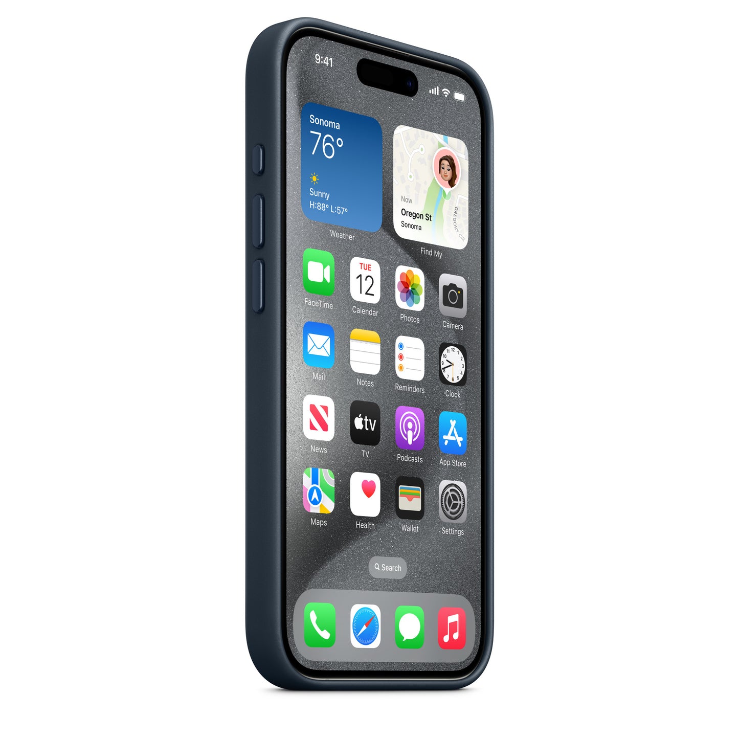 Apple Coque en tissage fin avec MagSafe pour iPhone 15 Pro • Bleu Pacifique