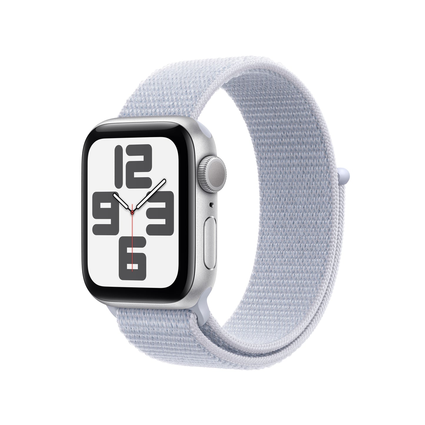 Apple Watch SE (2ème gén) • 40mm Argent • Boucle Sport Nuée Bleue