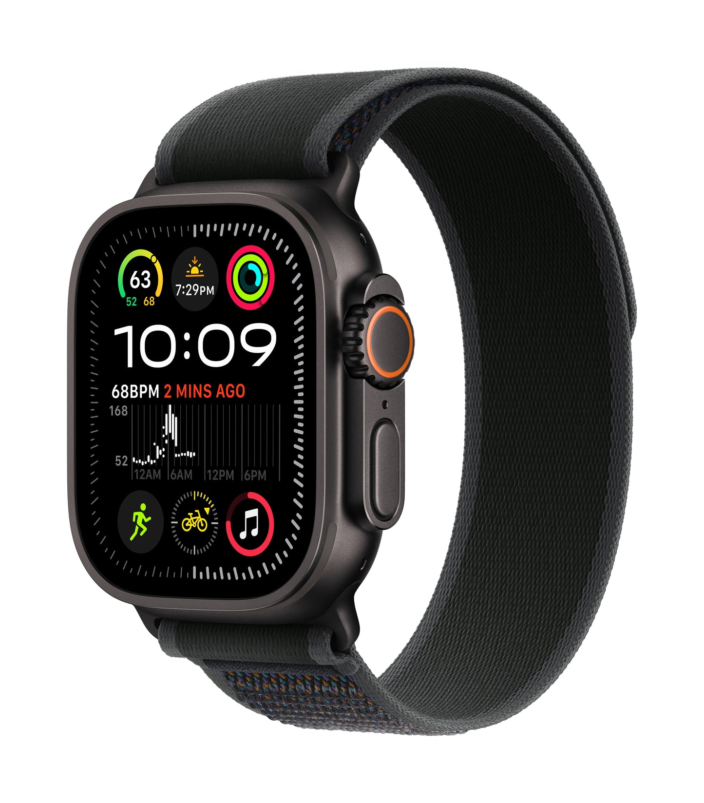 Apple Watch Ultra 2 • Noir • 49 mm • Boucle Trail Noir • S/M