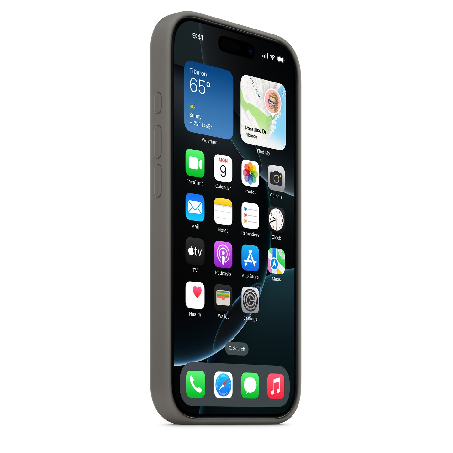 iPhone 16 Pro Coque en Silicone avec MagSafe • Gris Minéral