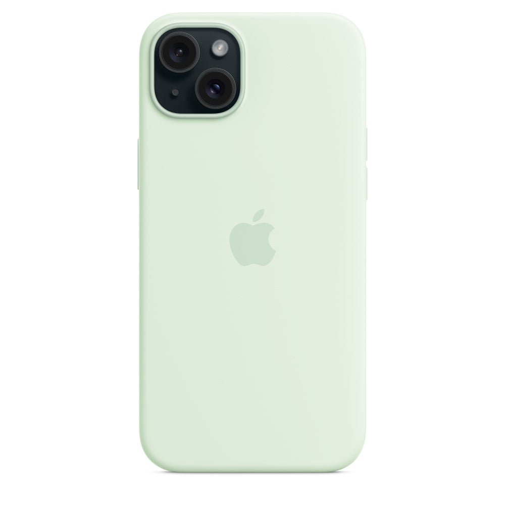 Apple • Coque en silicone avec MagSafe pour iPhone 15 Plus • Menthe douce