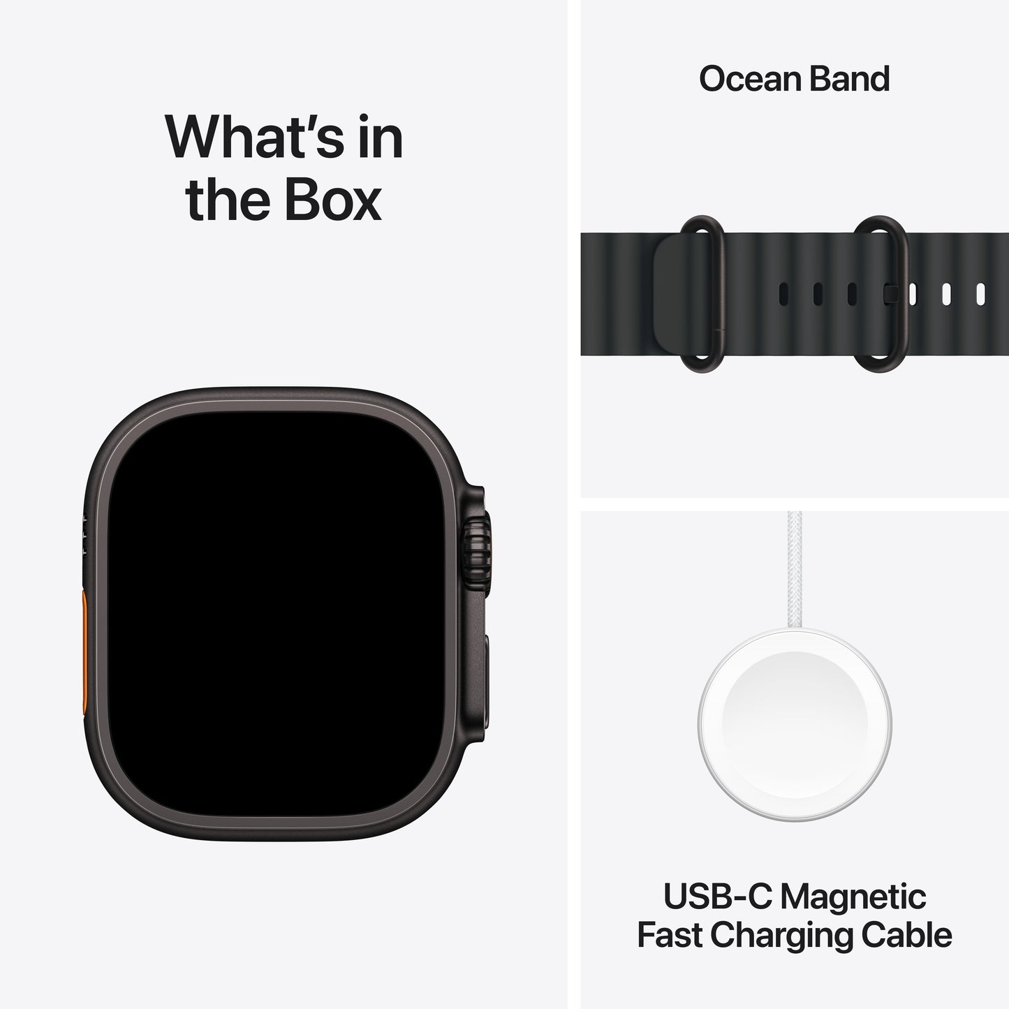 Apple • Apple Watch Ultra 3 • Titane noir • Bracelet Ocean noir
