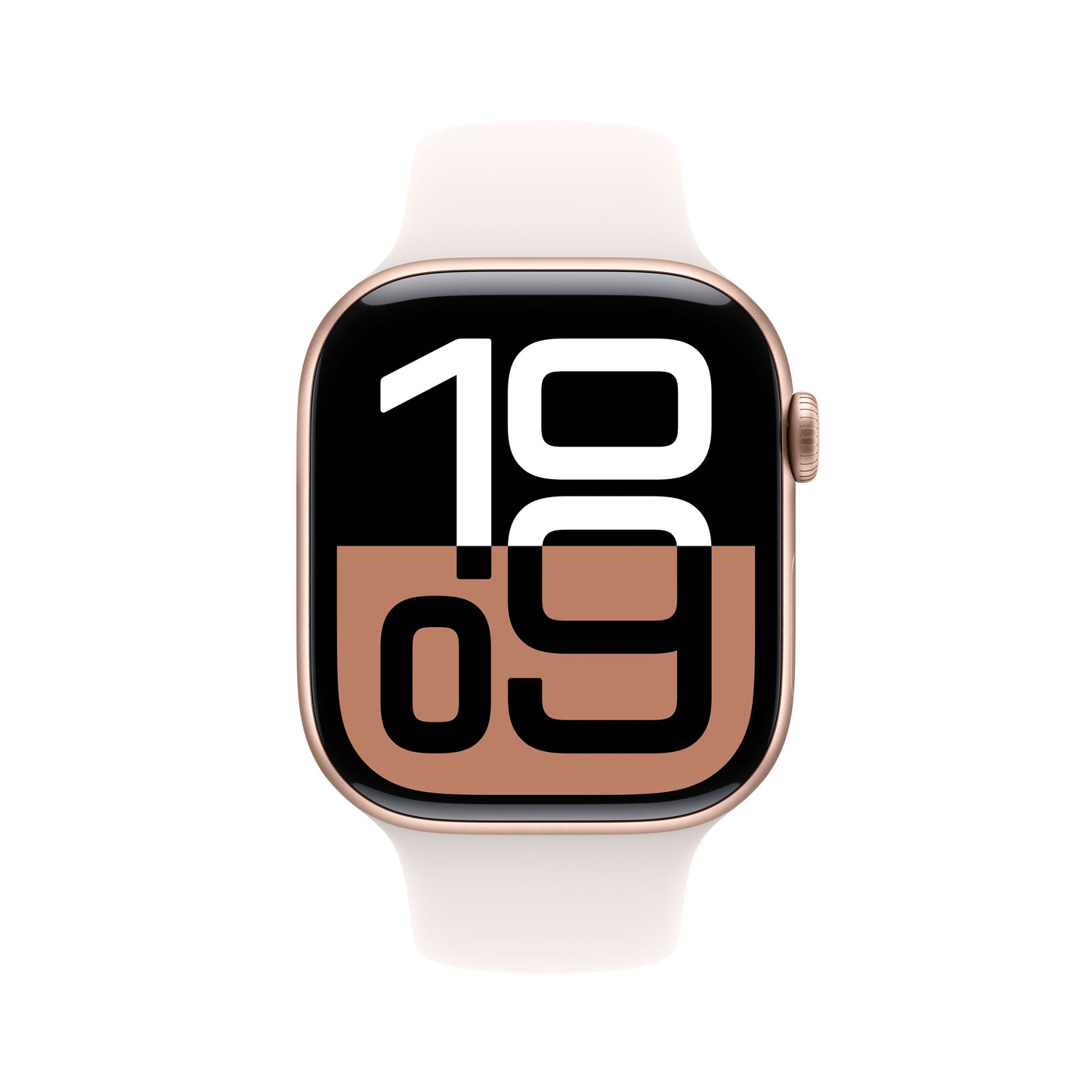 Apple Watch Series 10 • 46mm Rose Gold • Bracelet Sport Rose Tendre • S/M