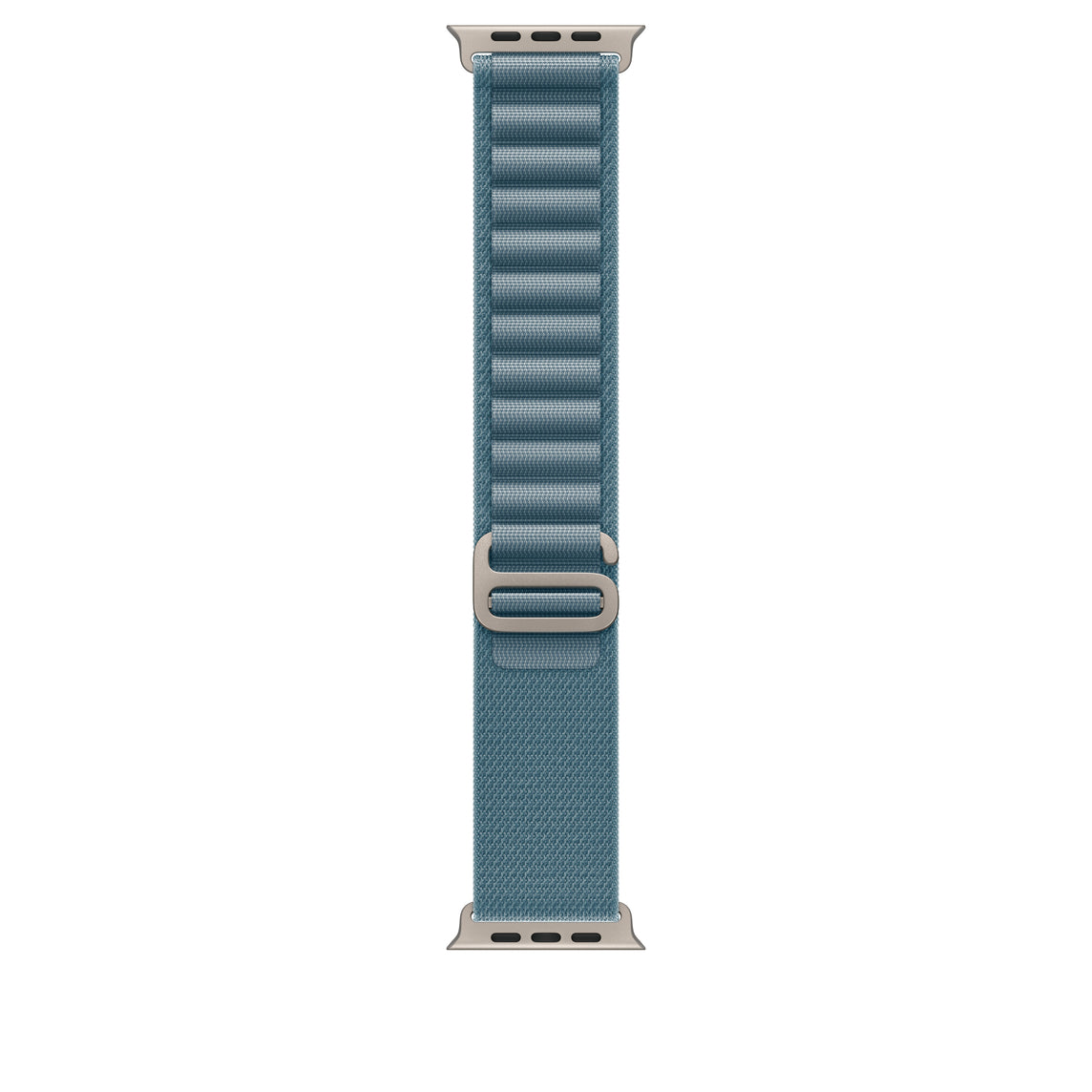 Apple • Boucle Alpine • Bleu Clair – 49 mm (titane noir, taille L)
