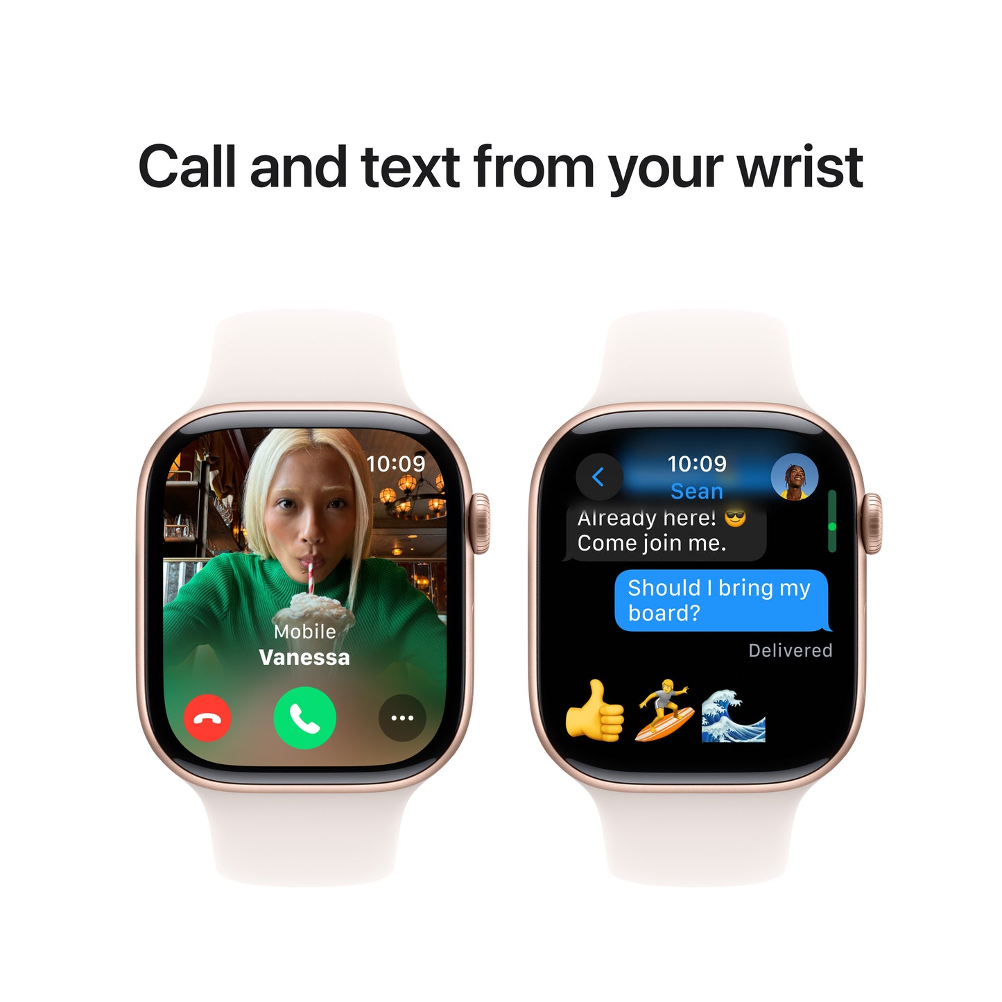 Apple Watch Series 10 • 46mm Rose Gold • Bracelet Sport Rose Tendre • S/M