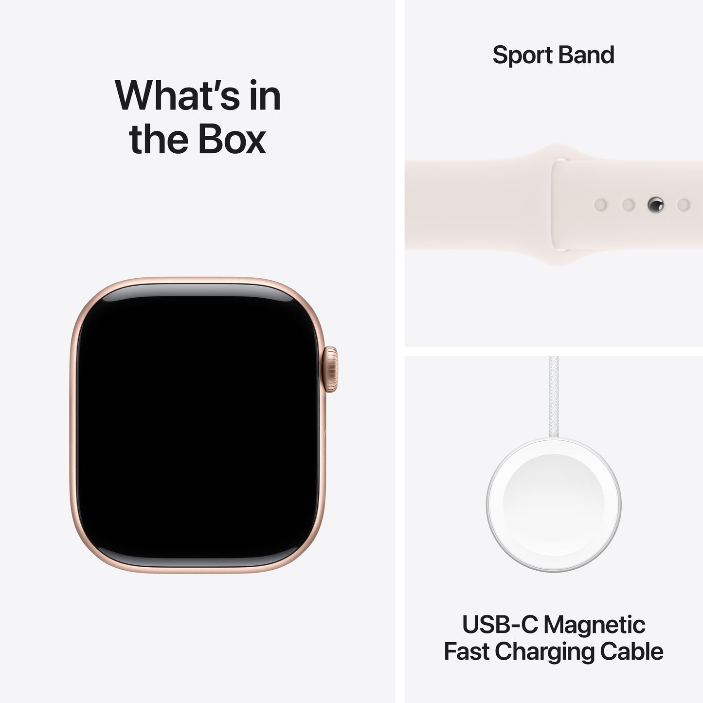 Apple Watch Series 10 • 46mm Rose Gold • Bracelet Sport Rose Tendre • S/M