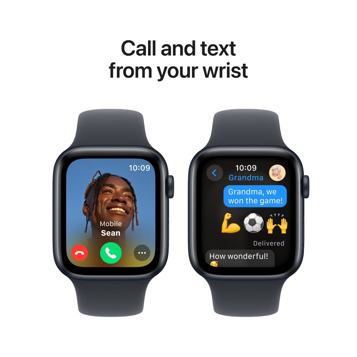Apple Watch SE (2ème gén) • Alu 44mm Minuit • Bracelet Sport Minuit S/M