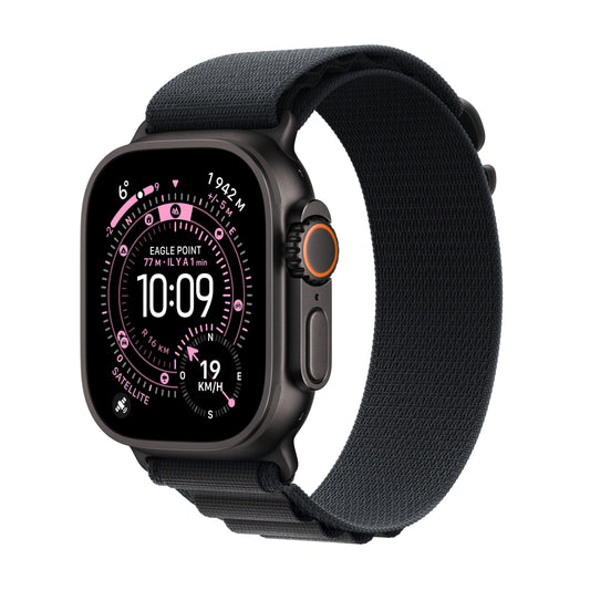 Apple Watch Ultra 3 GPS + Cellular, Boîtier en titane noir de 49 mm, Boucle Alpine noir - Small