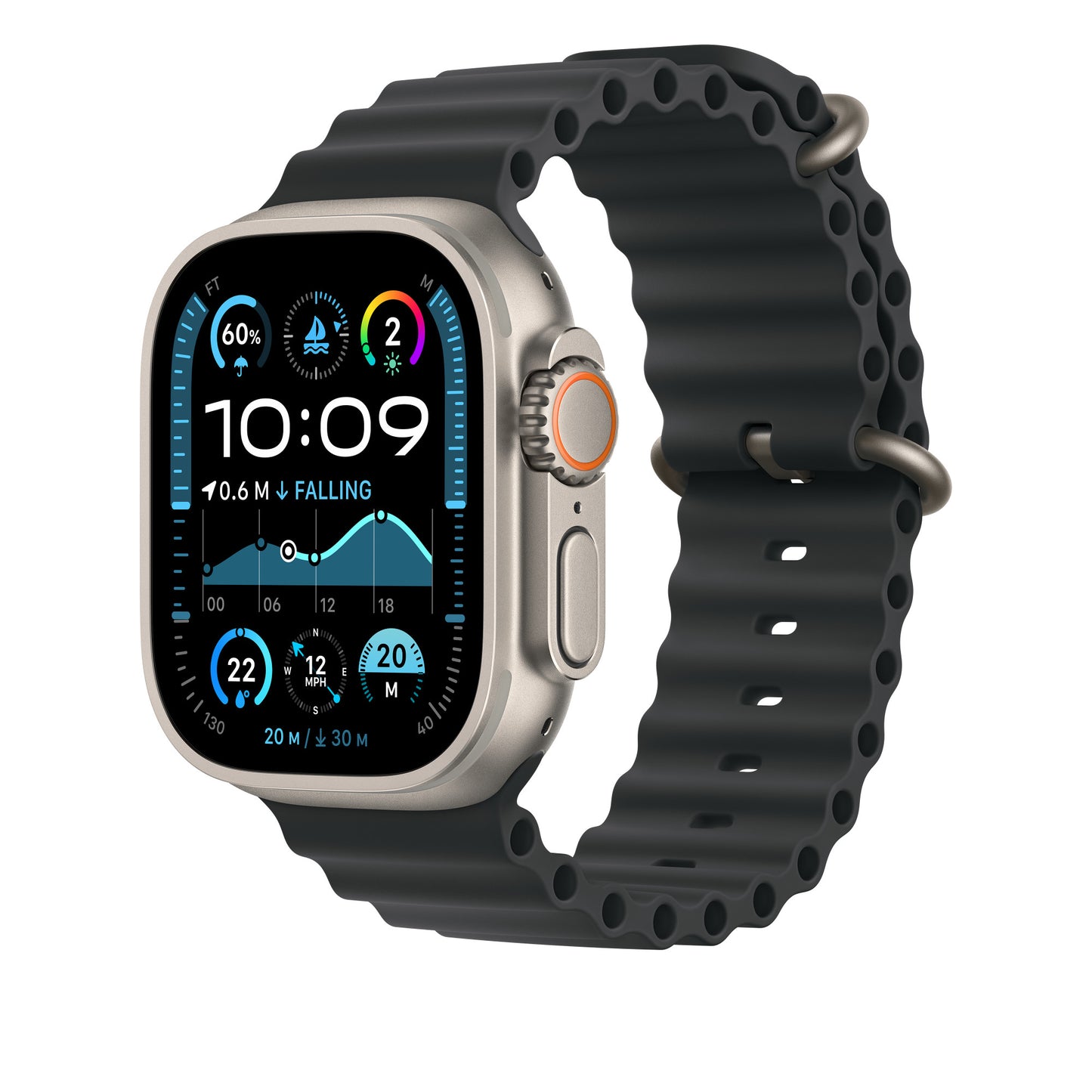 Apple Bracelet Océan • 49mm • Noir Titane Naturel