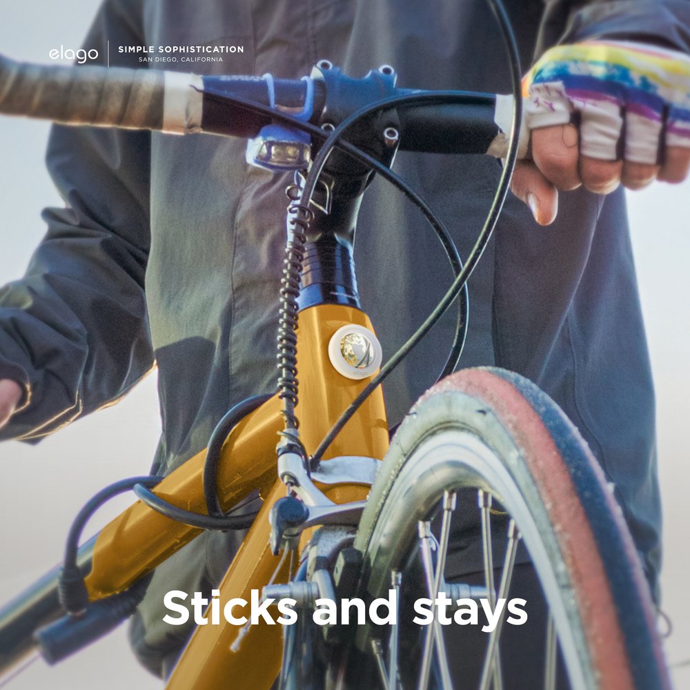 ELAGO Airtag Coque Silicone Pad Collant (2pcs) • Bleu Réflechissant