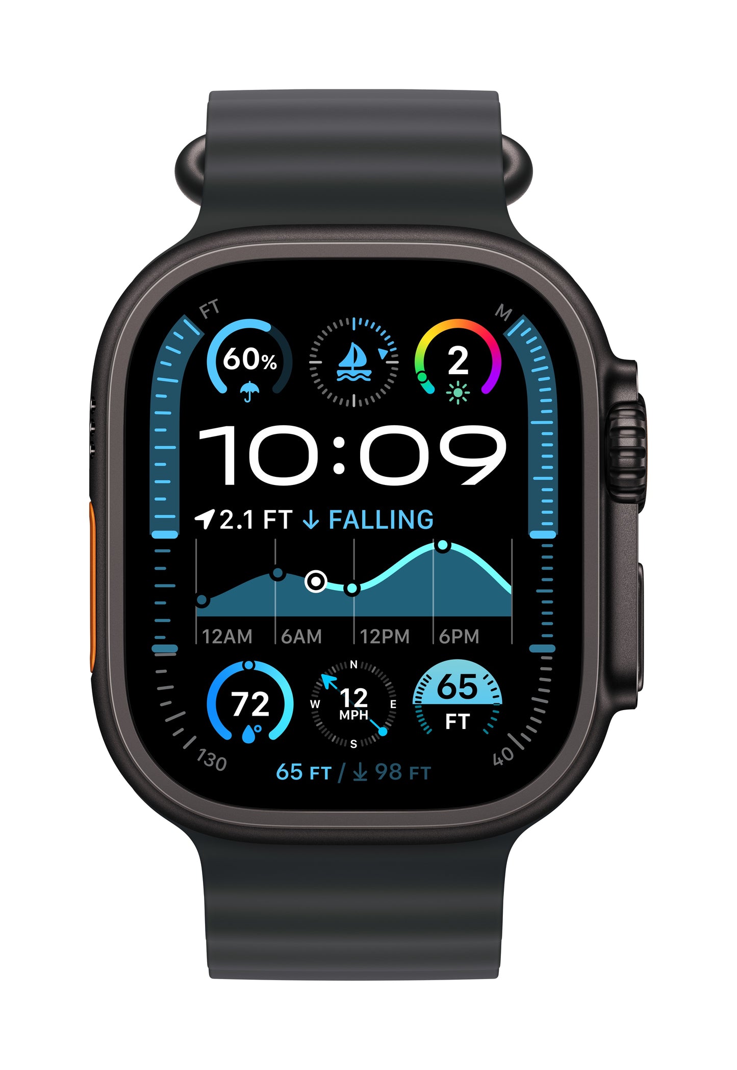 Apple Watch Ultra 2 • Noir • 49 mm • Bracelet Océan Noir