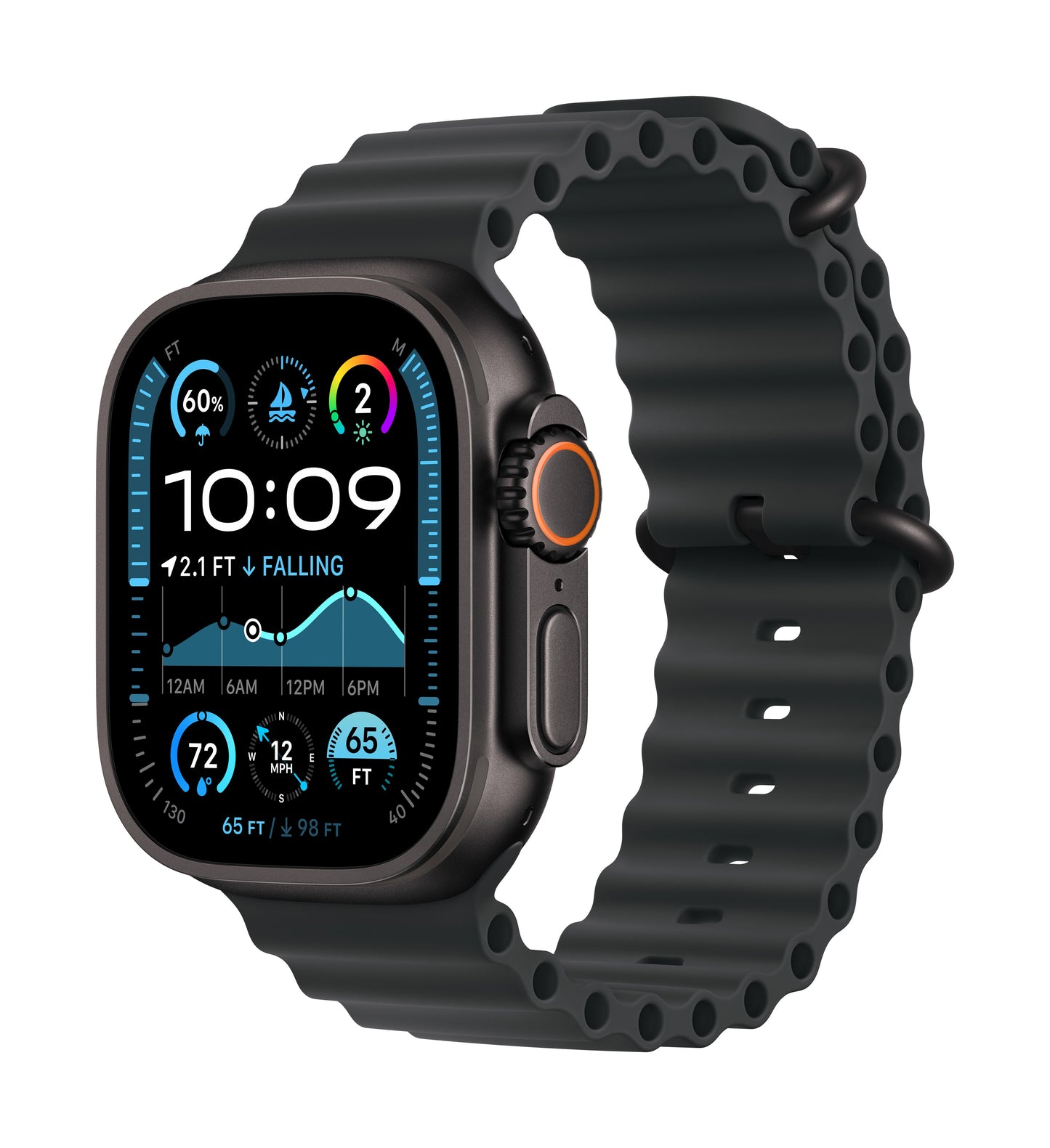 Apple Watch Ultra 2 • Noir • 49 mm • Bracelet Océan Noir