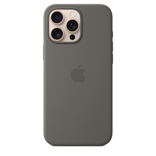 Coque en silicone avec MagSafe pour iPhone 16 Pro Max - Gris minéral