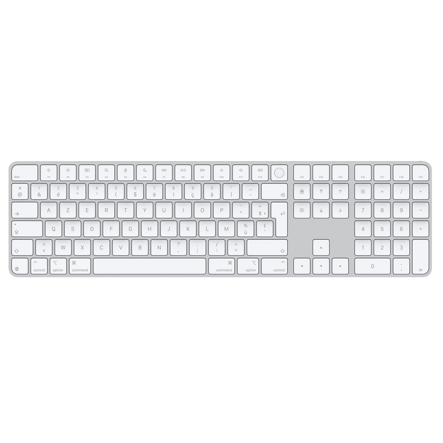 Apple Magic Keyboard Numérique avec Touch ID • Français • Blanc (USB-C)