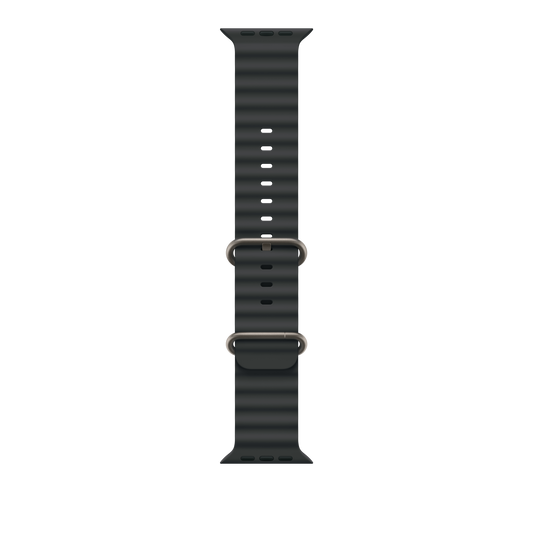 Bracelet Océan noir 49 mm - Finition titane naturel