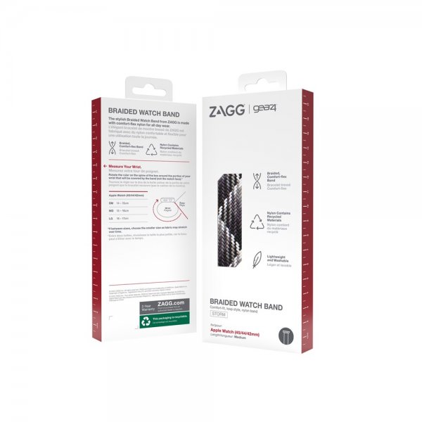 Gear4 Bracelet tressé pour Apple Watch • 42/44/45 • Gris • L