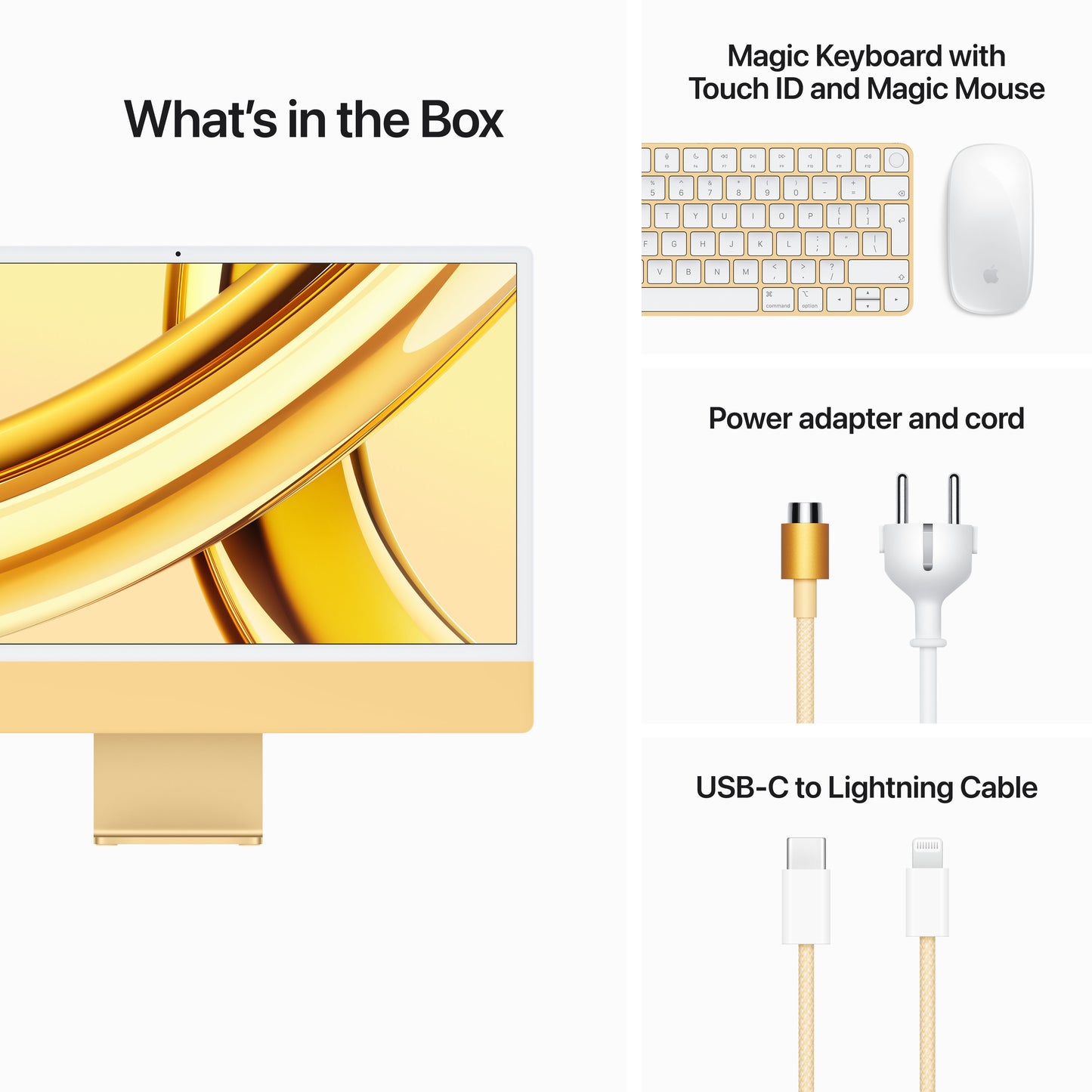 iMac 24" M3 8C/8GB/256GB/GPU 10C • Suisse-Français Touch ID • Jaune