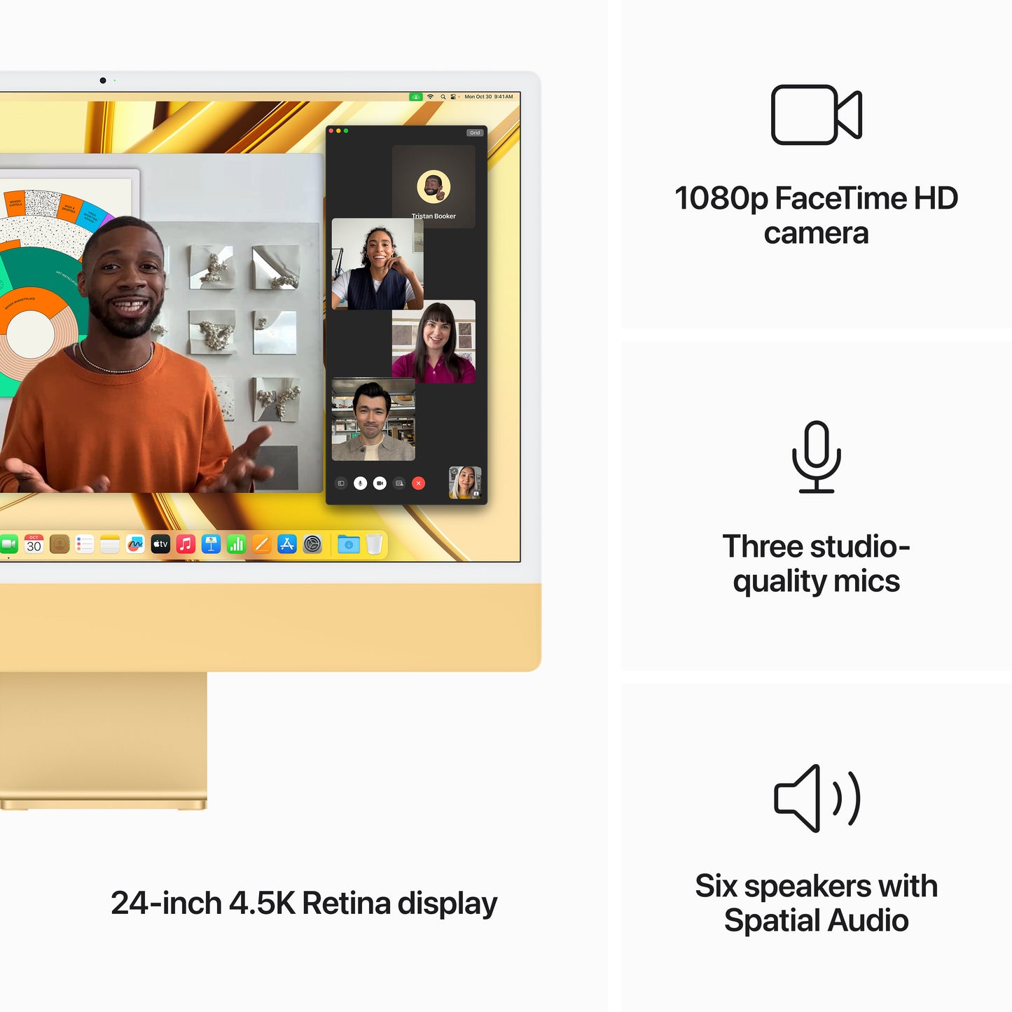 iMac 24" M3 8C/8GB/256GB/GPU 10C • Suisse-Français Touch ID • Jaune