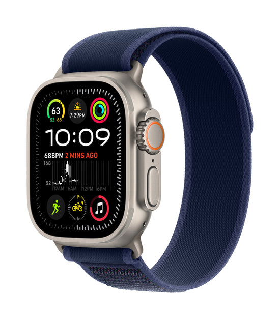 Apple Watch Ultra 2 • Naturel • 49 mm • Boucle Trail Bleu • S/M