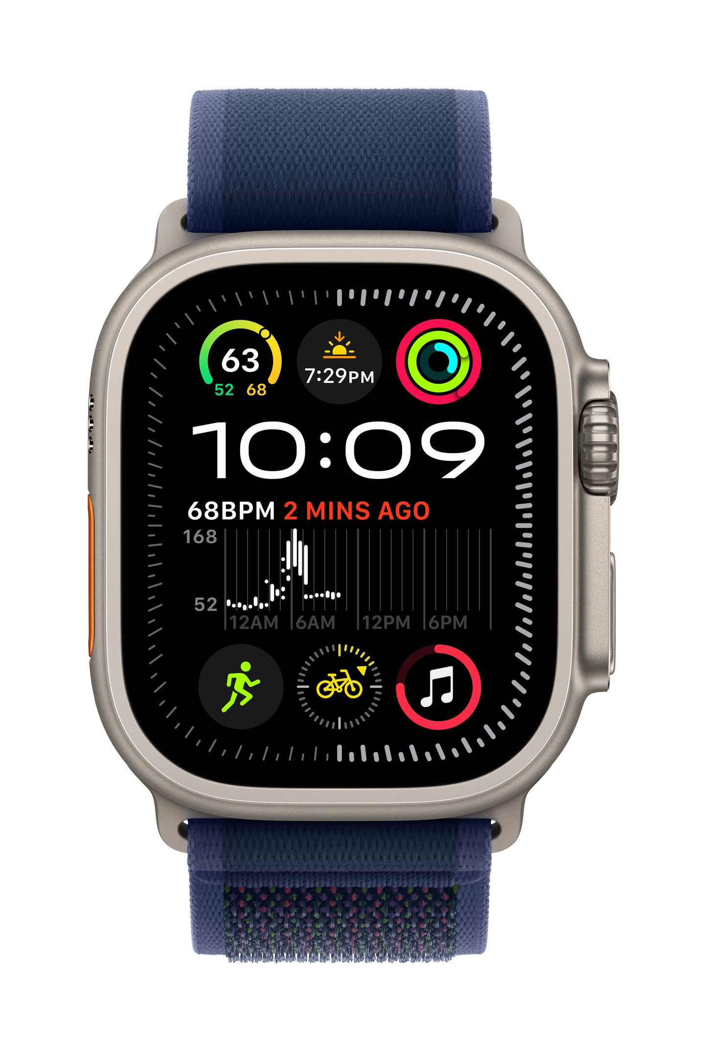 Apple Watch Ultra 2 • Naturel • 49 mm • Boucle Trail Bleu • S/M