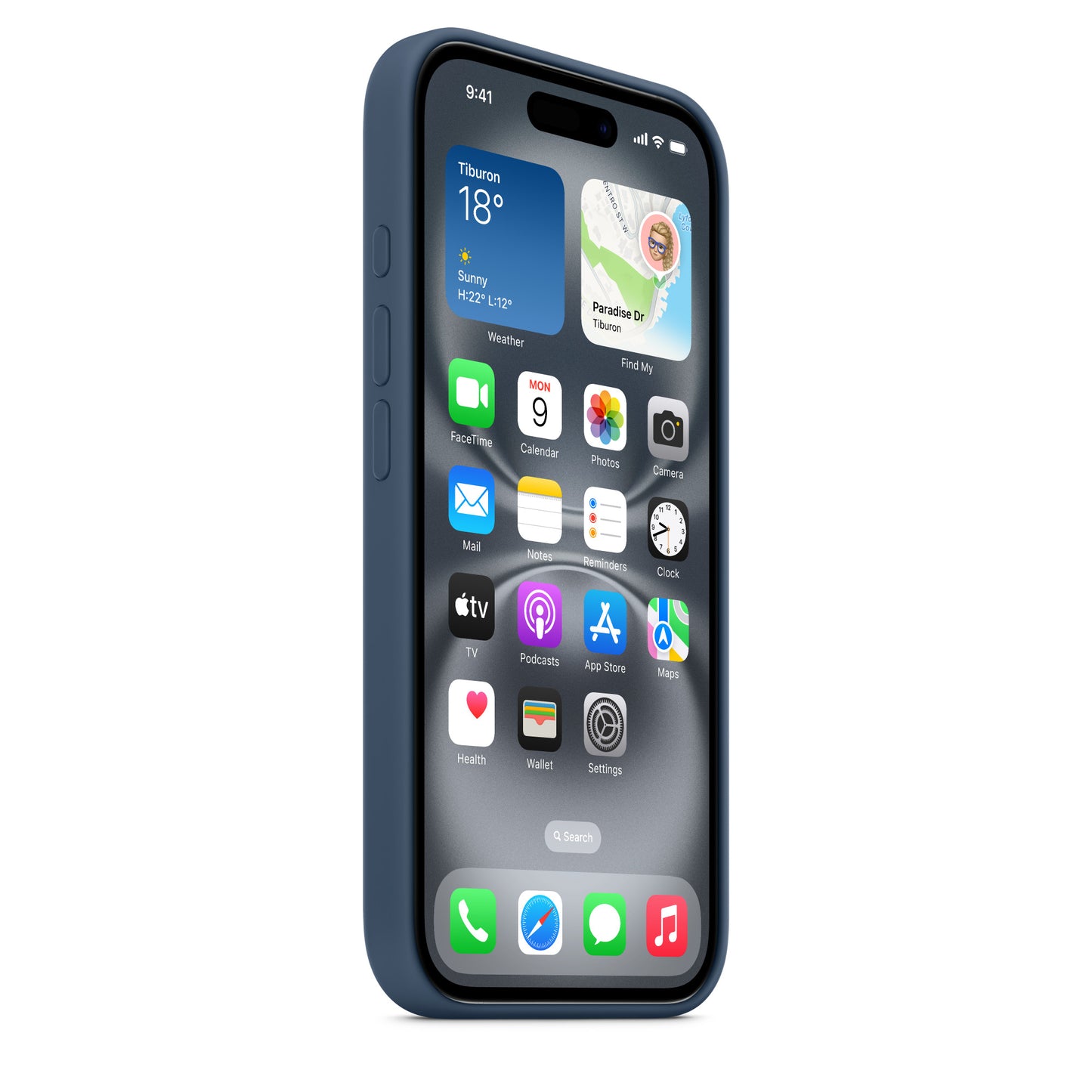 iPhone 16 Coque en Silicone avec MagSafe • Denim