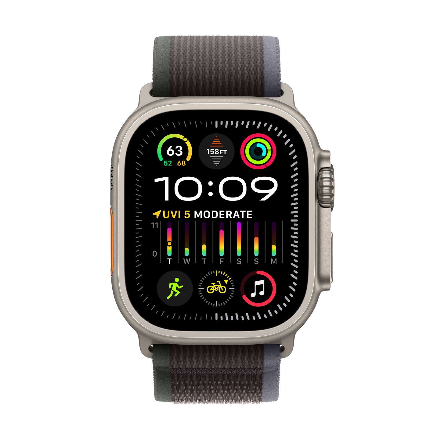 Apple Watch Ultra 2 • Boîtier en Titane • 49 mm • Boucle Trail Bleu/Noir S/M