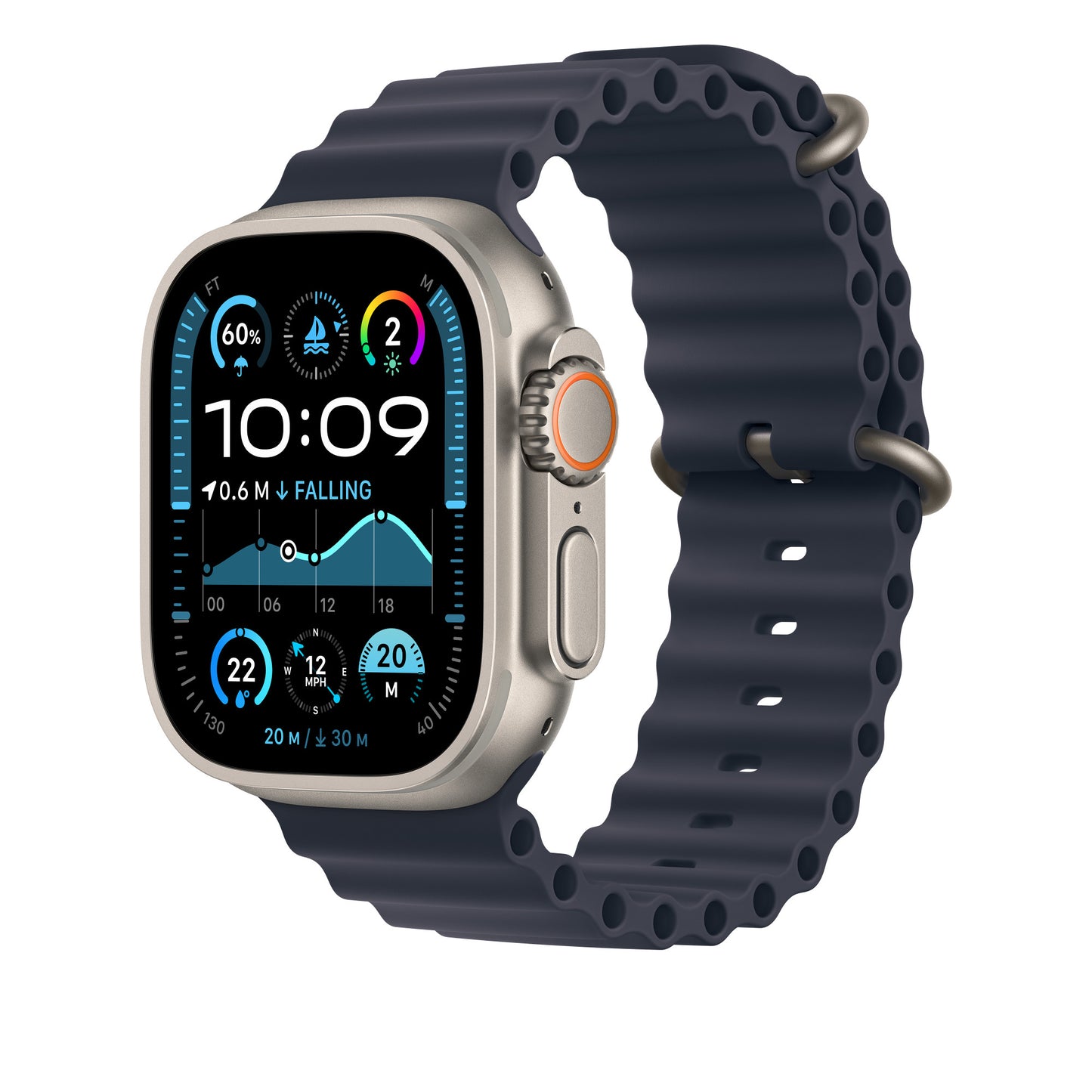 Apple Bracelet Océan • 49mm • Marine Titane Naturel